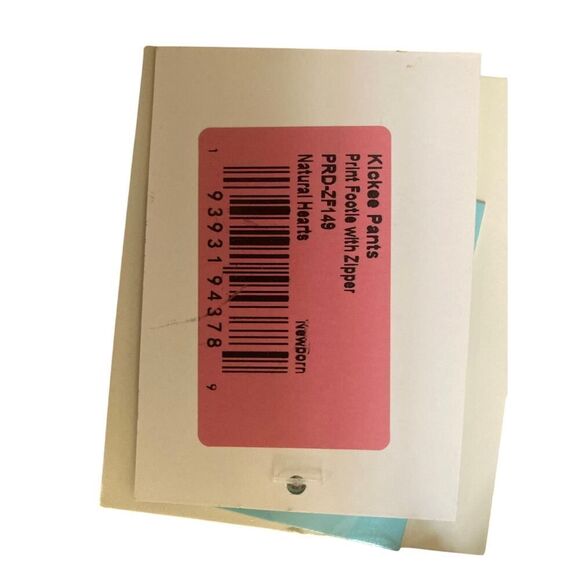 Kickee Pants NWT print footie with zipper natural hearts - Picture 4 of 4